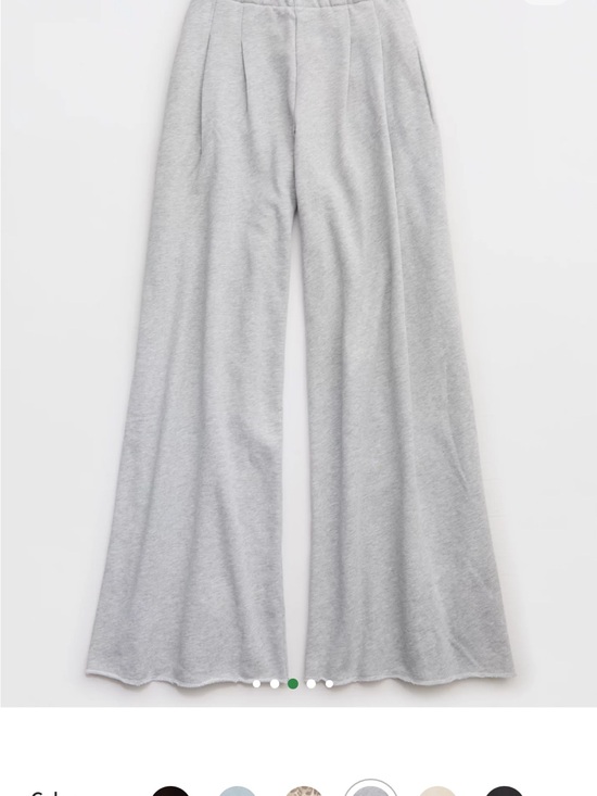 aerie Pants - aerie street trouser Light Gray Wide-Leg